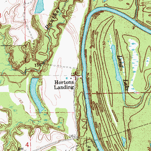 Topographic Map of Hortons Landing, AR