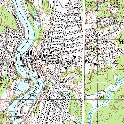 Topographic Map of Madison, ME