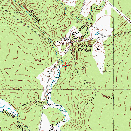 Topographic Map of Magoon Brook, ME