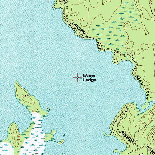 Topographic Map of Mags Ledge, ME
