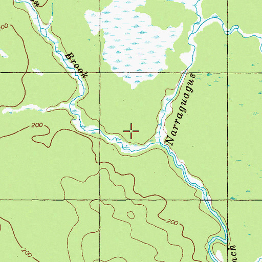 Topographic Map of Mahanon Brook, ME