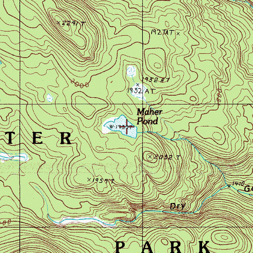 Topographic Map of Maher Pond, ME