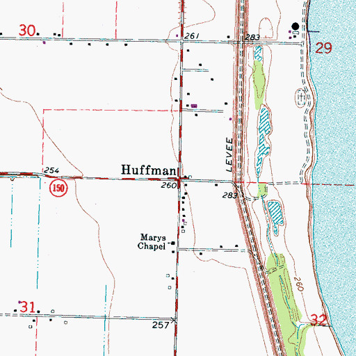 Topographic Map of Huffman, AR