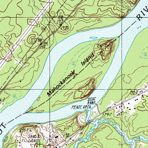 Topographic Map of Mahockanock Island, ME