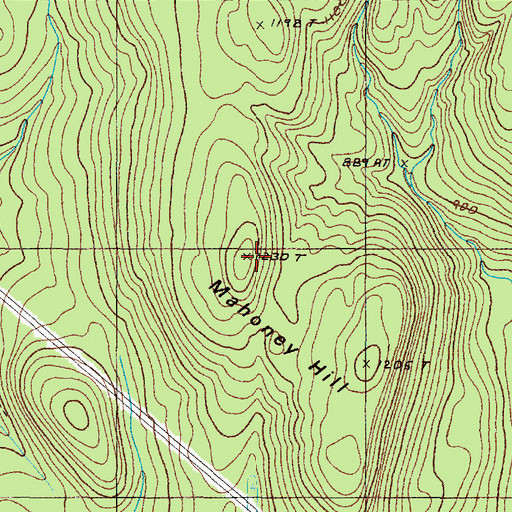 Topographic Map of Mahoney Hill, ME
