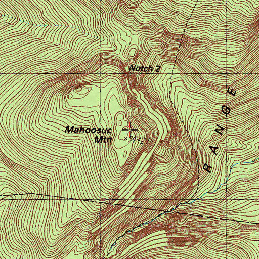 Topographic Map of Mahoosuc Mountain, ME