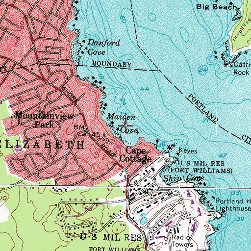 Topographic Map of Maiden Cove, ME