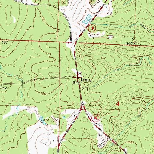 Topographic Map of Irma, AR
