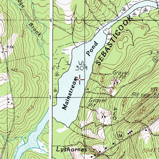 Topographic Map of Mainstream Pond, ME