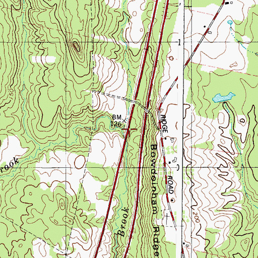 Topographic Map of Mallon Brook, ME