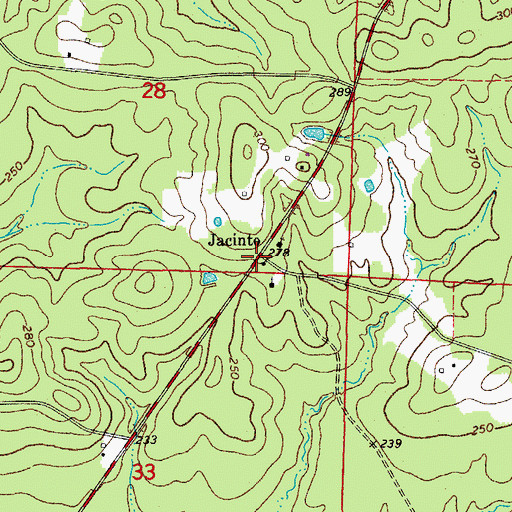 Topographic Map of Jacinto, AR