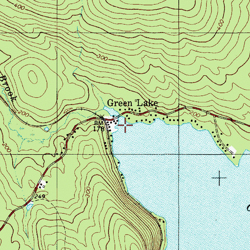 Topographic Map of Mann Brook, ME