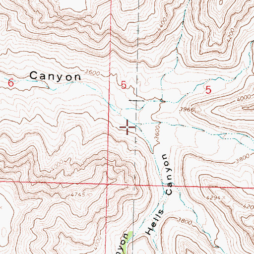 Topographic Map of Hells Canyon, AZ