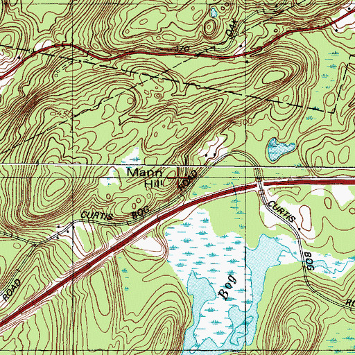 Topographic Map of Mann Hill, ME