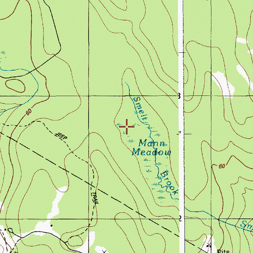 Topographic Map of Mann Meadow, ME