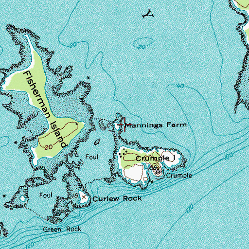 Topographic Map of Mannings Farm, ME