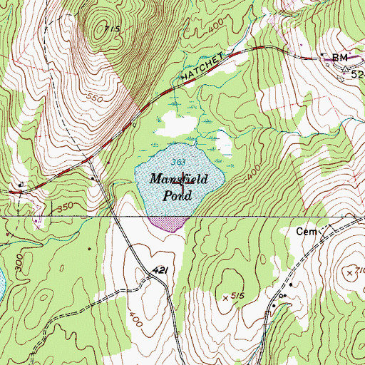 Topographic Map of Mansfield Pond, ME