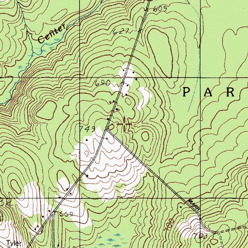 Topographic Map of Manter School, ME
