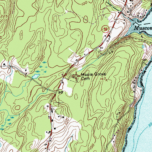 Topographic Map of Maple Grove Cemetery, ME