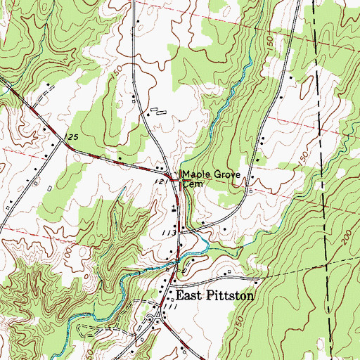 Topographic Map of Maple Grove Cemetery, ME