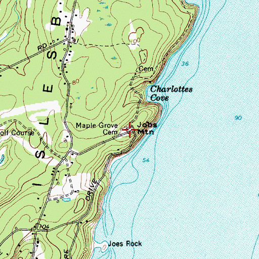 Topographic Map of Maple Grove Cemetery, ME
