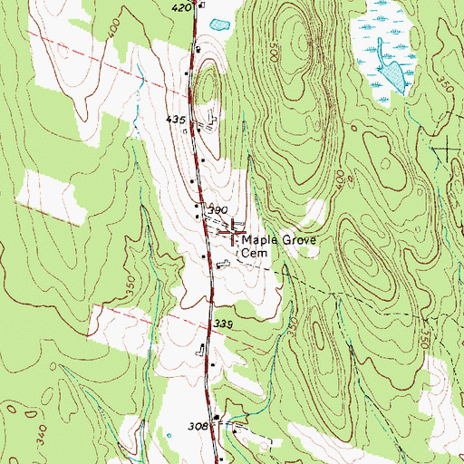 Topographic Map of Maple Grove Cemetery, ME