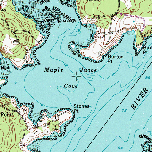 Topographic Map of Maple Juice Cove, ME