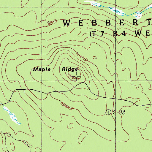 Topographic Map of Maple Ridge, ME