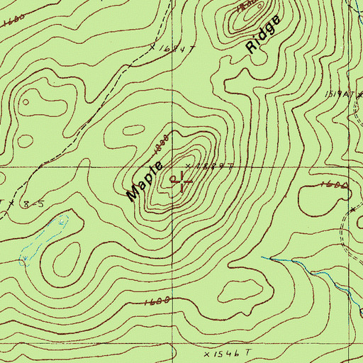 Topographic Map of Maple Ridge, ME