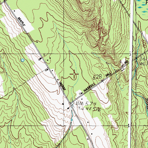Topographic Map of Maple Ridge, ME