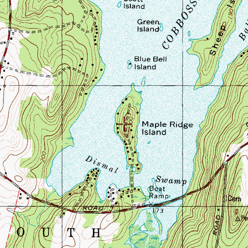Topographic Map of Maple Ridge Island, ME