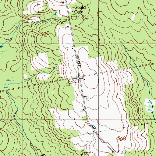 Topographic Map of Maple School, ME