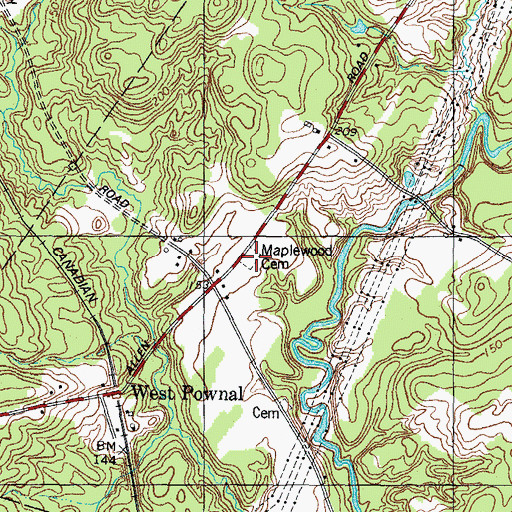 Topographic Map of Maplewood Cemetery, ME