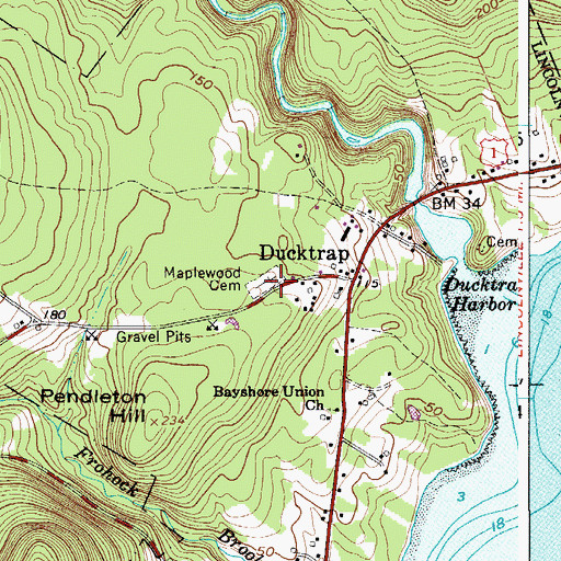 Topographic Map of Maplewood Cemetery, ME
