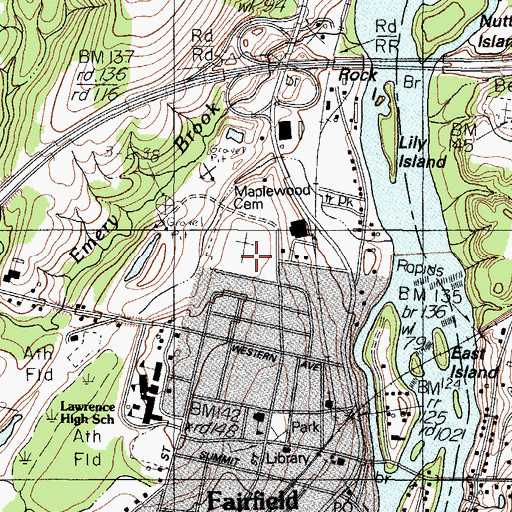 Topographic Map of Maplewood Cemetery, ME