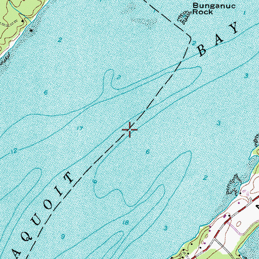 Topographic Map of Maquoit Bay, ME