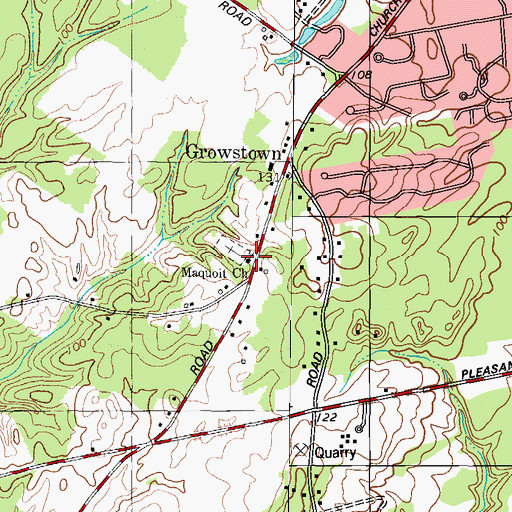 Topographic Map of Maquoit Church, ME