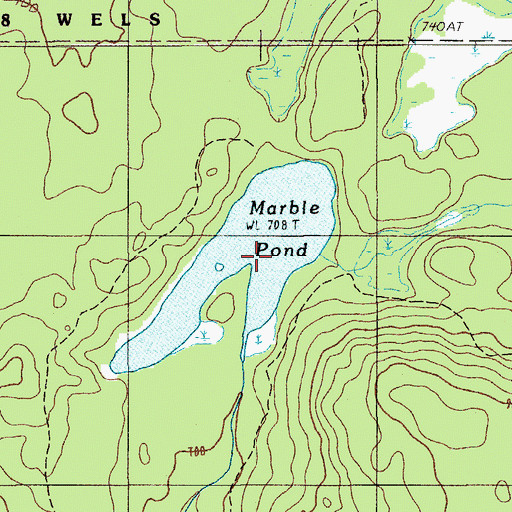 Topographic Map of Marble Pond, ME