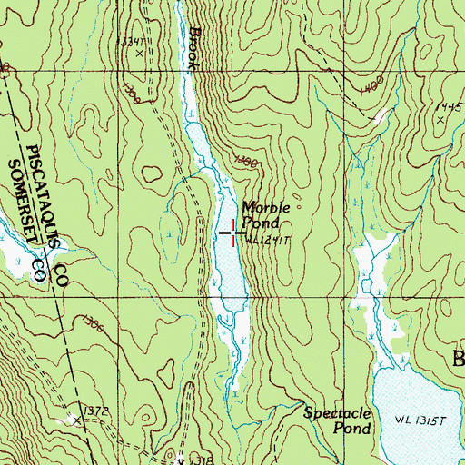 Topographic Map of Marble Pond, ME