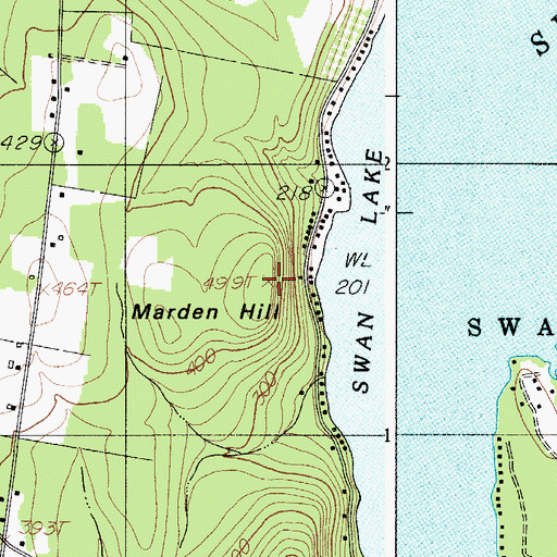 Topographic Map of Marden Hill, ME