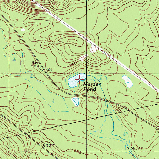 Topographic Map of Marden Pond, ME