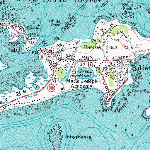 Topographic Map of Marie Joseph Academy, ME