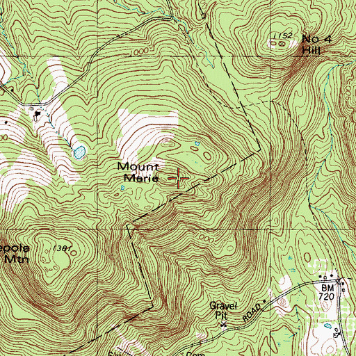 Topographic Map of Mount Marie, ME