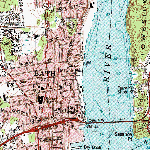Topographic Map of Marine Museum, ME