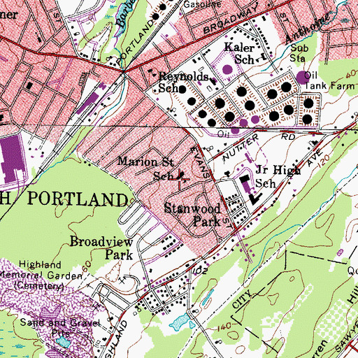 Topographic Map of Dyer Elementary School, ME
