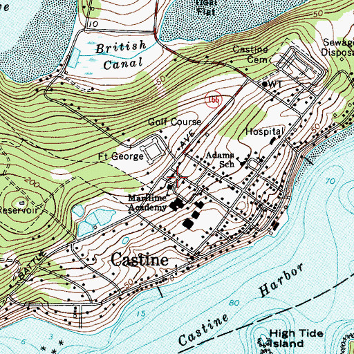 Topographic Map of Maine Maritime Academy, ME