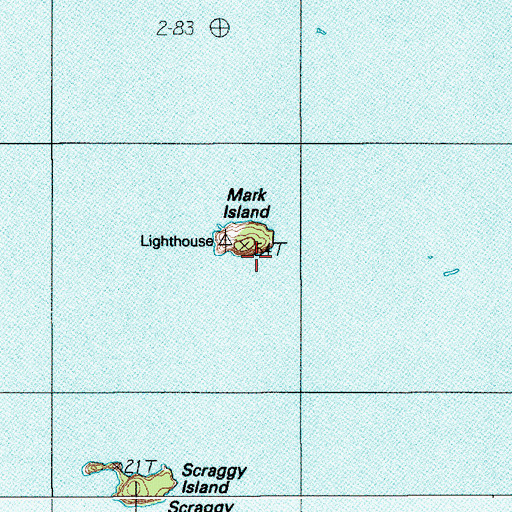 Topographic Map of Mark Island, ME