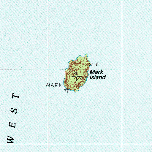 Topographic Map of Mark Island, ME