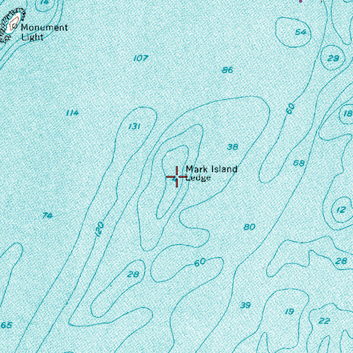 Topographic Map of Mark Island Ledge, ME