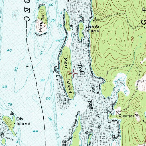 Topographic Map of Marr Island, ME